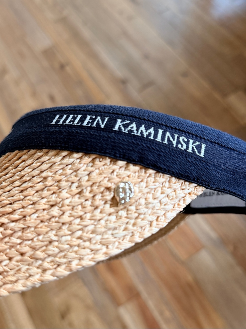 Helen Kaminski Straw Visor - Natural with Black Band - Picture 2 of 4